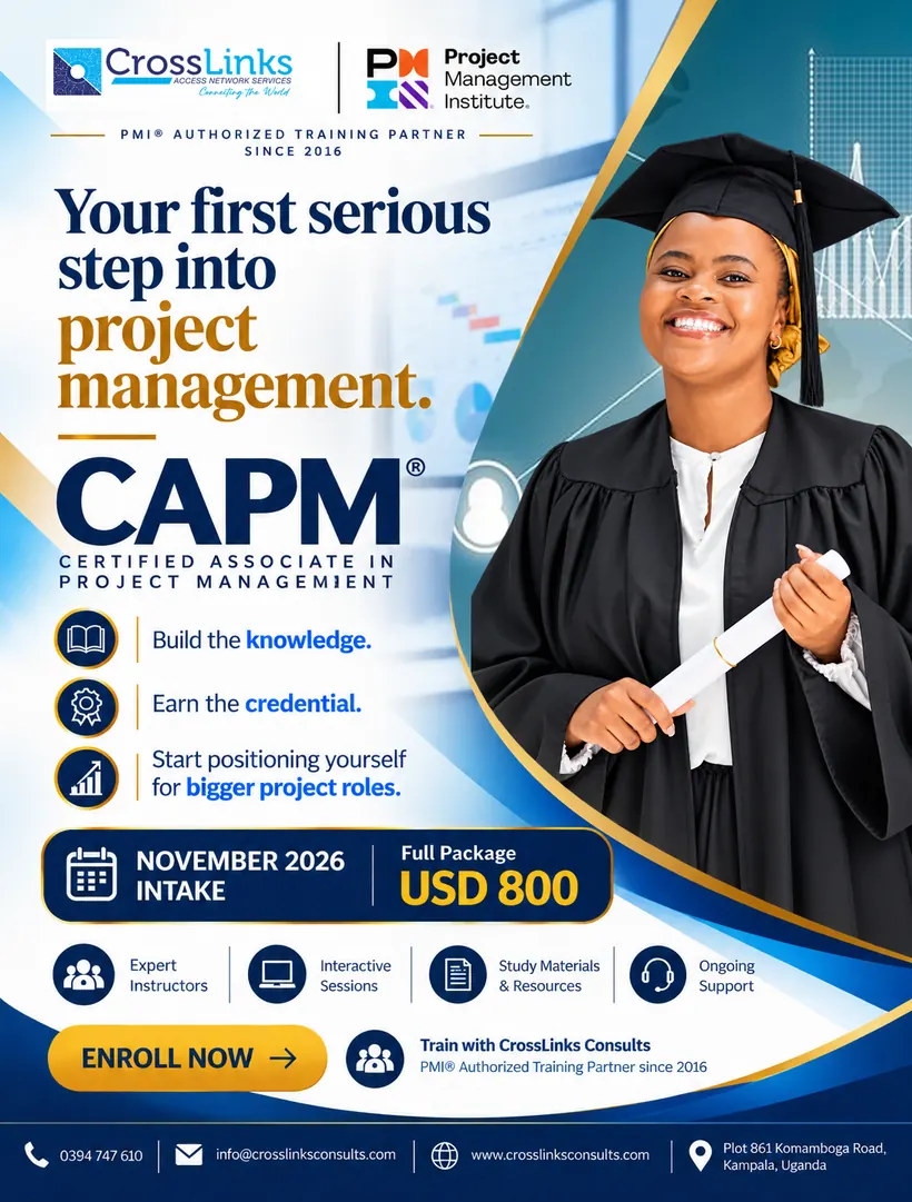 CAPM certified associate in project management November 2026 intake at CrossLinks Consults
